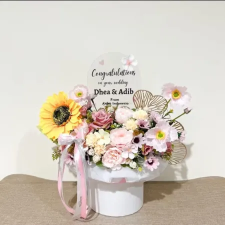 Bloom Box Akrilik Ucapan Wedding Cinere